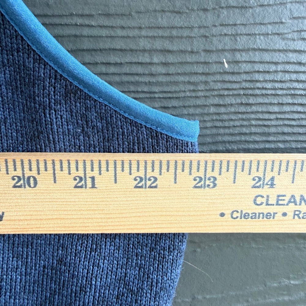 L.L.Bean Sweater Fleece Vest Blue Full Zip Outdoor Women's 1X Plus Pockets - Picture 4 of 10